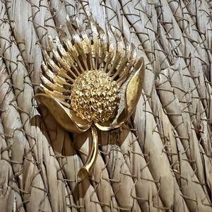 Gold plated Floral Brooch by Monets